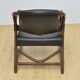 Set of bamboo armchairs with leather seats, 1970s