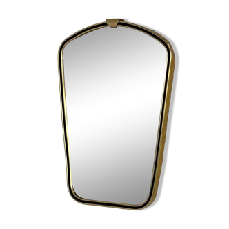 Rear view mirror and free form from the 60s brass frame highlighted with black