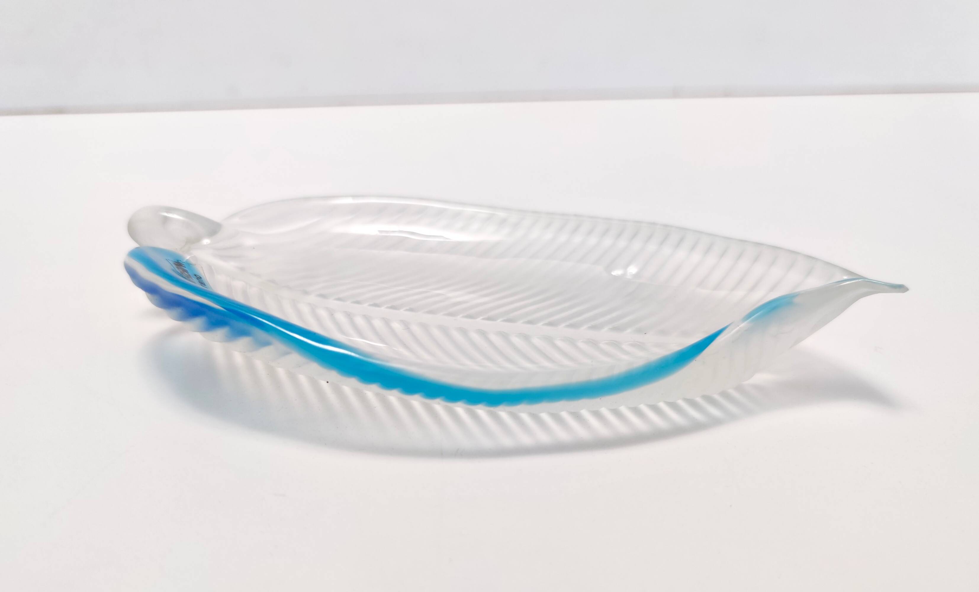 Postmodern Murano Glass Leaf Trinket Bowl / Vide-Poche by Alfredo Barbini, Italy