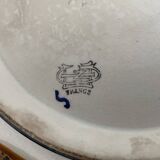 Antique, flat, bowler cup, centerpiece, Gien earthenware, nineteenth century, Renaissance décor