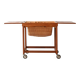 Vintage Scandinavian Sewing Table with Wheels and Basket