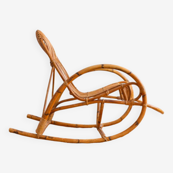 Rocking chair en rotin Rohe Noordwolde﻿ années 50/60