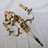 Antique Louis XVI Bronze Chandelier with acanthus quiver suspension
