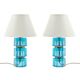 Pair of Mid-Century Glass & Brass Bedside/Table Lamps by C.Fagerlund, 1960s