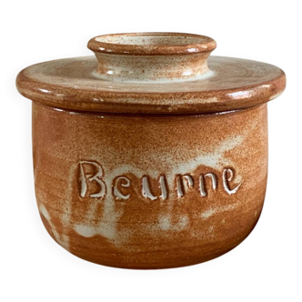 Beurrier à eau en grès vernissé