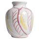 Vase en céramique moderne scandinave avec des feuilles rouges et jaunes, Alingsås Keramik 1947