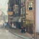 Scene de rue flamande, huile sur toile