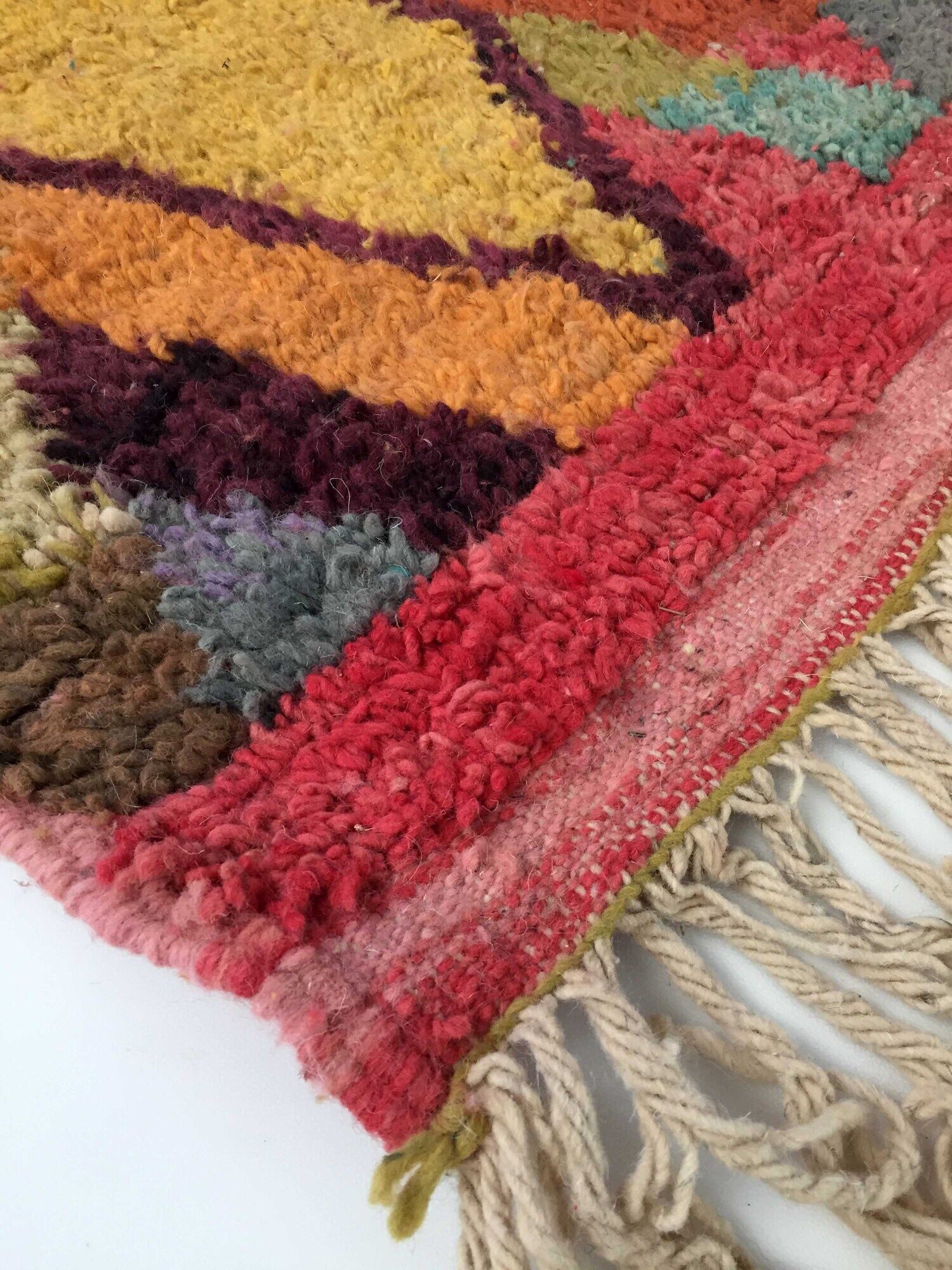 Moroccan Berber boujaad carpet with colorful patterns 250x156cm