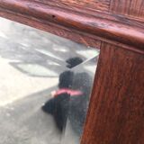 Beveled mirror made of fireplace wood