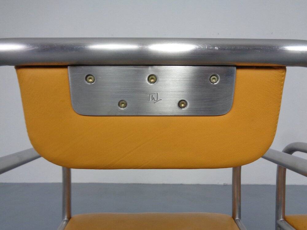 Set of Minimalist Tubular Steel Armchairs by Thomas Wendtland, 1970s