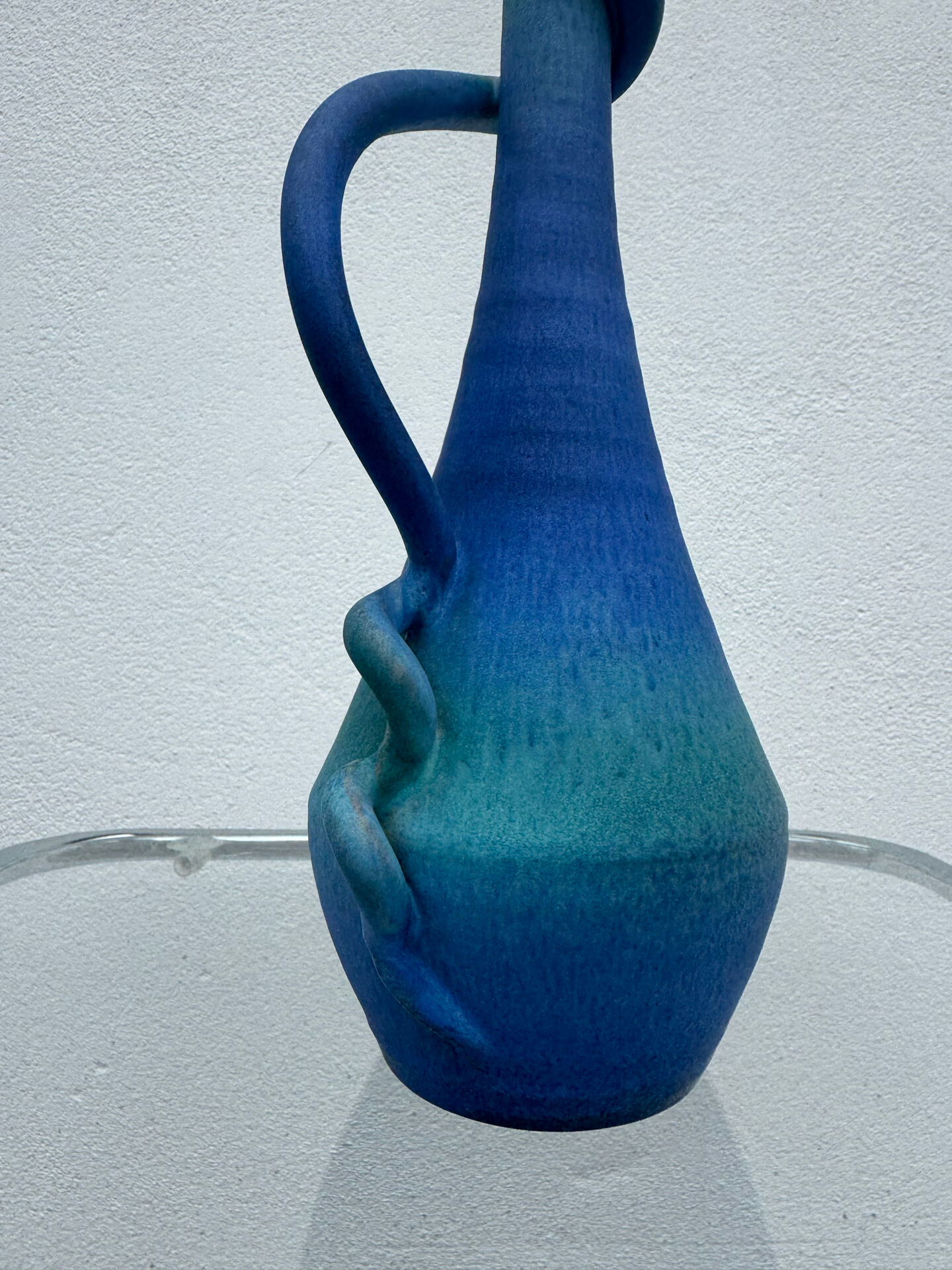 Vintage blue gradient ceramic vase