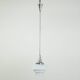 Vintage design pendant lamp with layered milk glass and chrome