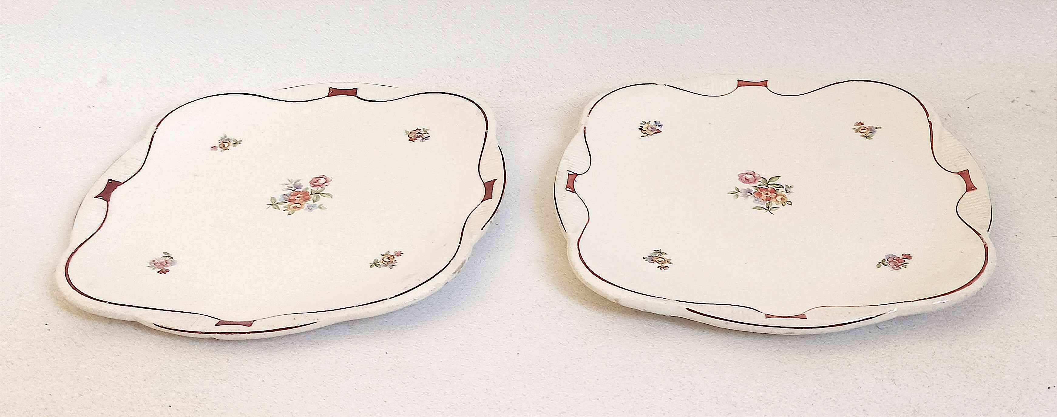 Pair of dessert plates Moulin des Loups St Amand Width 18 cm