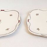 Pair of dessert plates Moulin des Loups St Amand Width 18 cm