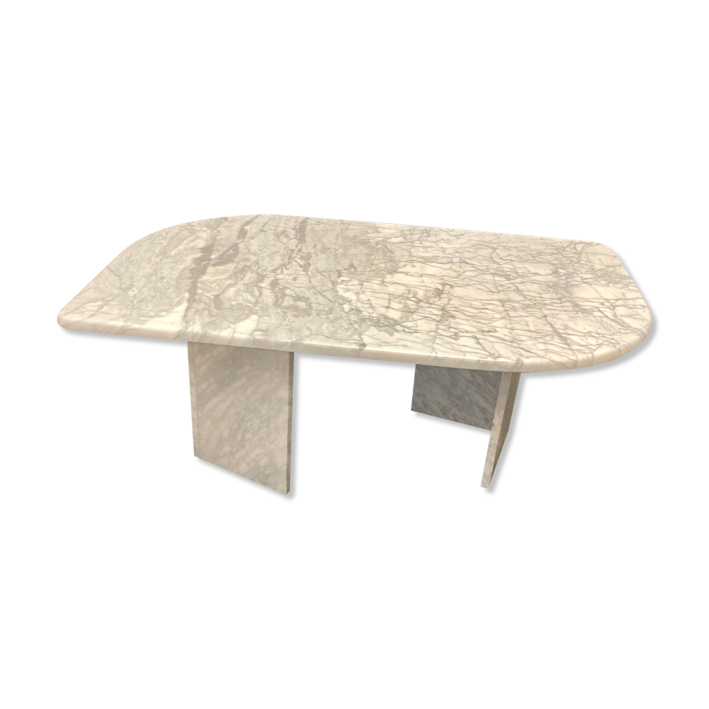 Vintage coffee table in white carrara marble