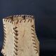 Wooden lamp, new fabric cable, cardboard lampshade