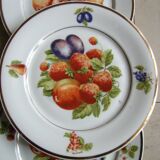 6 Fruit decorated plates Pillivyt France