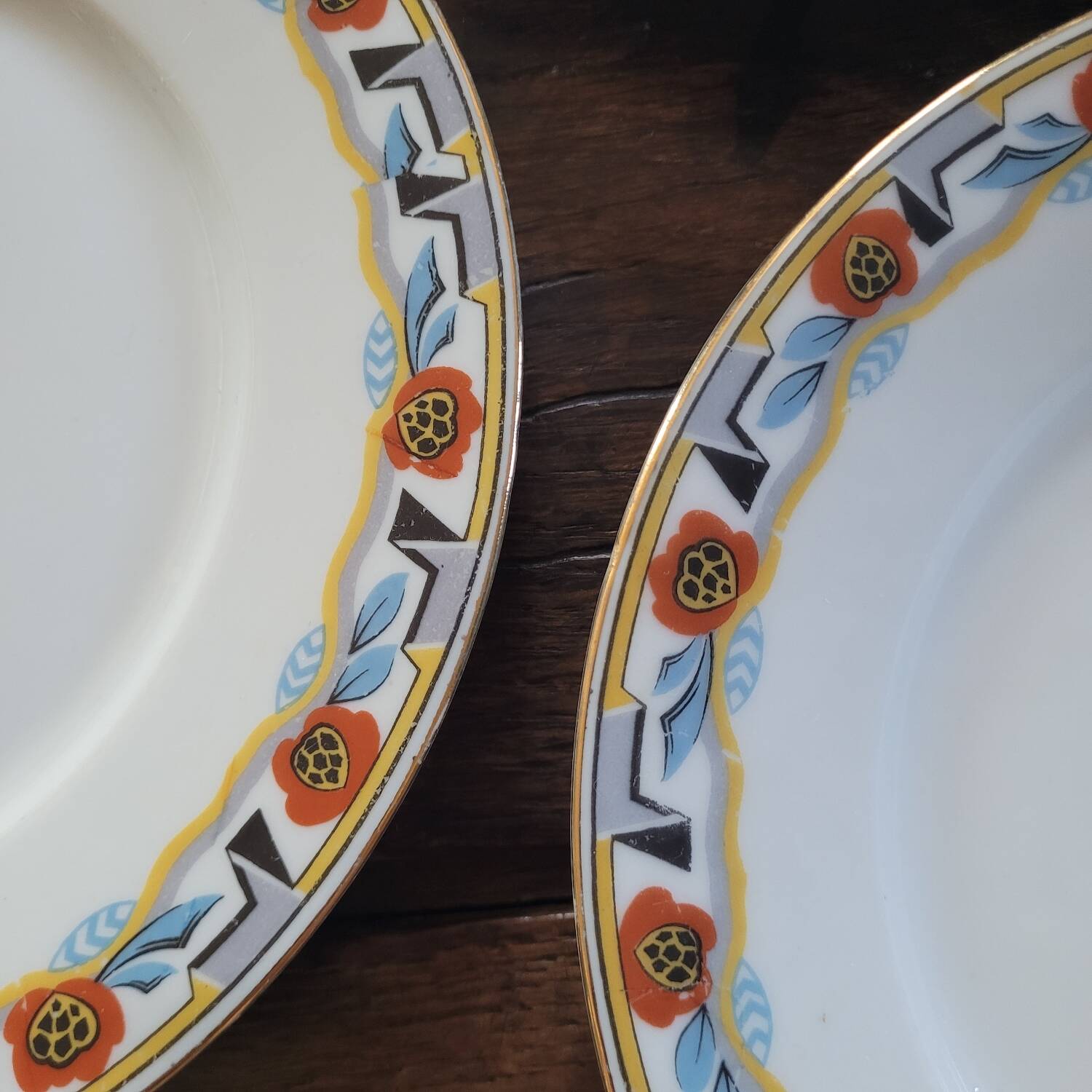6 flat plates MLV France Art Deco 1930