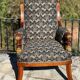 Pair of Mahogany Bergère Armchairs with Chimera Motifs, 19th Century