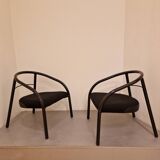 Paire de chauffeuses design 1980