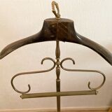 20th century brass and neoclassical mahogany night valet