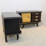 Paire de tables de chevet en bois hollandais, années 1950