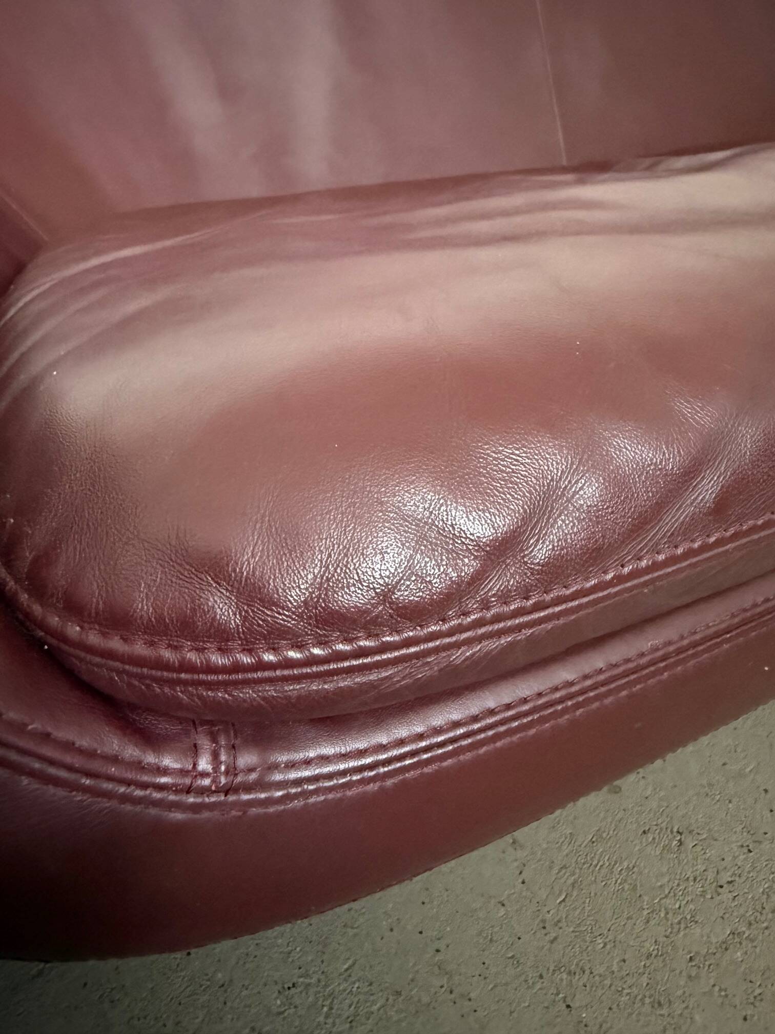 Sculptural 3-seater Leather Sofa by Cinova, Italy 1970s