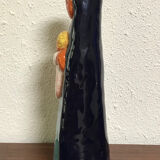 Virgin child statuette glazed terracotta