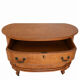 Half-moon commode from 1900 in lemon tree veneer, curved shape.
