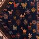 Vintage tribal rug 170x240 cm, wool oriental handmade rug large 2553
