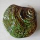 Shell-shaped ceramic dish with glaze signed Suzy Coste – vintage