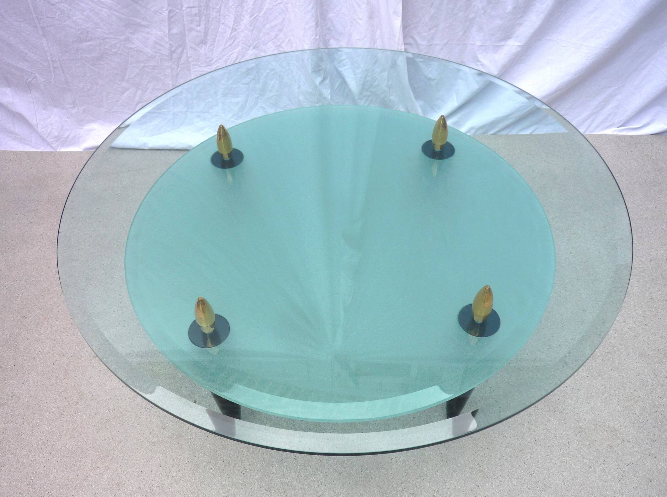 2-tier glass coffee table
