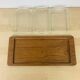 Teak and Danish glass aperitif platter from the 60s.