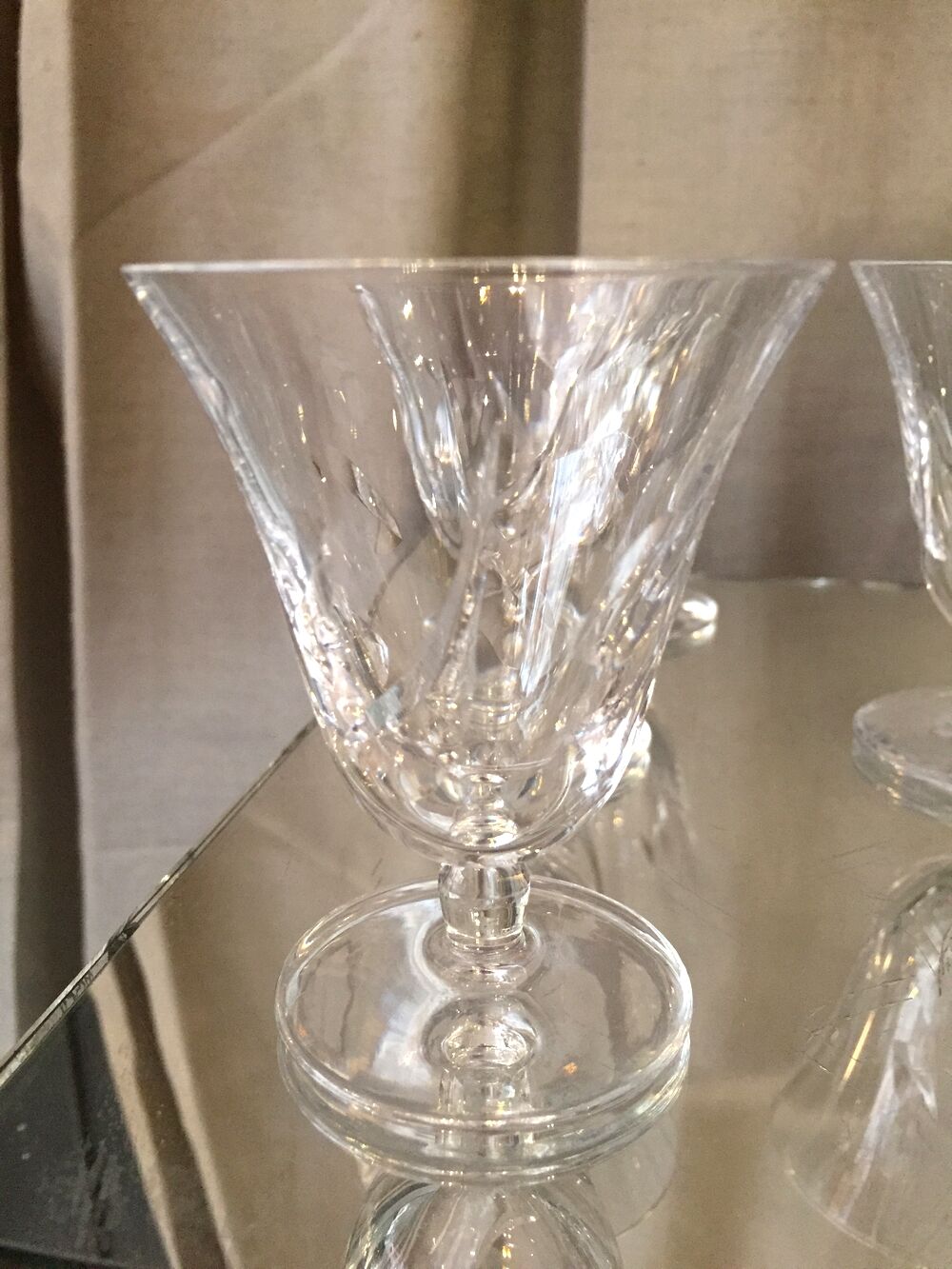 Suite of 7 glasses with cooked wine or port crystal st louis model jersey