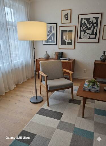 Lampadaire Space Age design 1970  Abat-jour Ø48cm