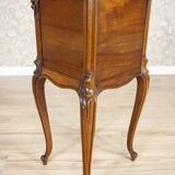Rococo Nightstand in Walnut with Marble Top