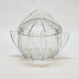 Art deco sugar bowl in molded pressed glass