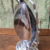 Vintage foldable table holder in silver metal
