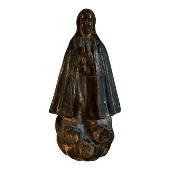 Vierge en bois polychrome du XVIII