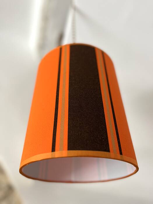 Orange and brown seventies pendant light