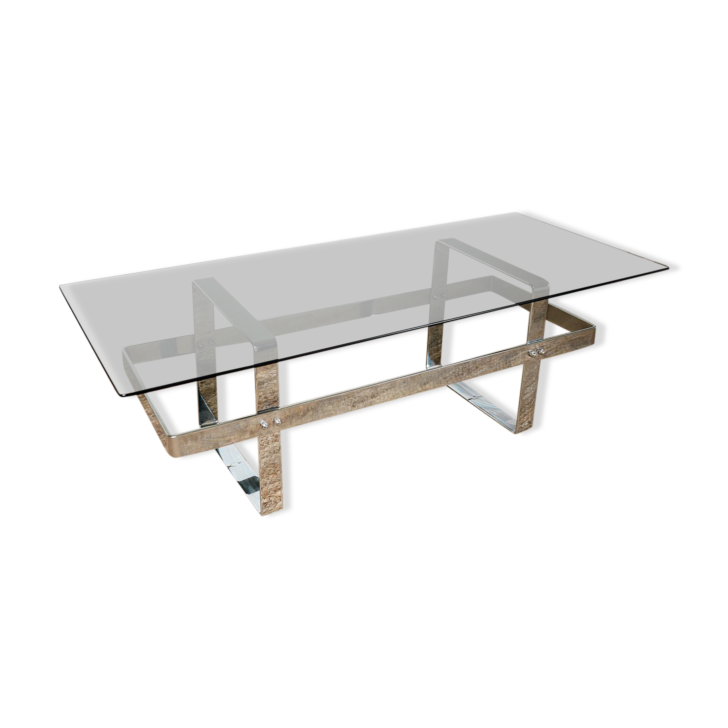 Glass and chrome coffee table