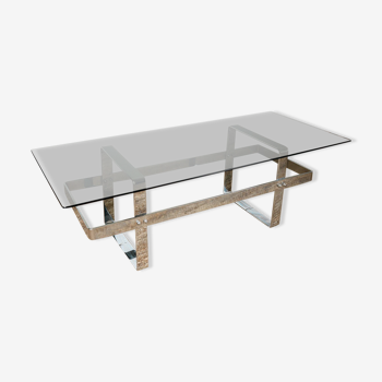 Glass and chrome coffee table