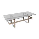 Glass and chrome coffee table