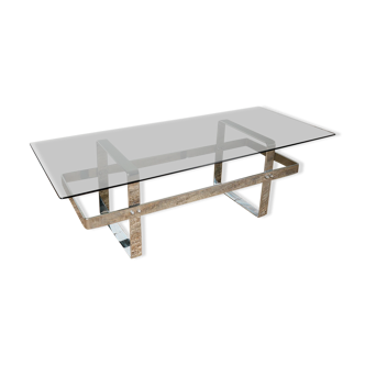 Glass and chrome coffee table