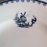 Former plate earthenware iron earth, blue landscape décor, Vermont - Blanchet Paris 19th