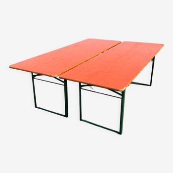 Set of 2 folding brasserie tables