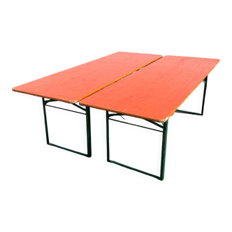 Set of 2 folding brasserie tables