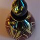 Vintage glass decanter Monaco glassware ruby and gold
