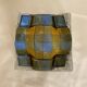 Checkerboard glass ashtray from the 1980s