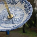 Johnson Bros. Two-Tier Serving Dish – “Coaching Scenes” – Blue English Earthenware